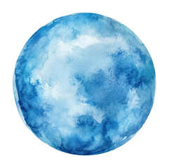 Obraz premium PNG Blue watercolor sphere art illustration astronomy.