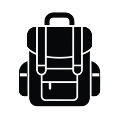 Hiking Backpack Clip Icon Vector Illustration