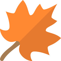 Orange Autumn Leaf Icon