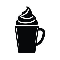 Whipped Cream Mug Icon Vector Illustration