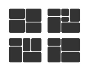 Set of Aesthetic Bento Grid Frame Template. 4.3 Photo Layout