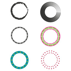 Circle target icon. Focus center symbol. Vector bullseye graphic. Red dotted design.