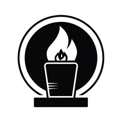 Cozy Fireplace Drink Icon Vector Illustration