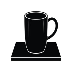Mug On Wooden Table Icon Vector Illustration