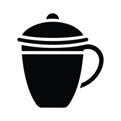 Tea Cup With Lid Icon Vector Illustration