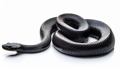 black snake isolated on white background