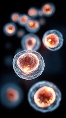 Graphic representation of abnormal white blood cell crowding leading to impaired marrow function highlighted in bright white glow.