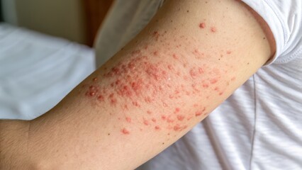 Heat Rash on Inner Elbow with Red Clusters