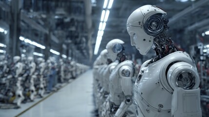 Fototapeta premium Robots in factory setting