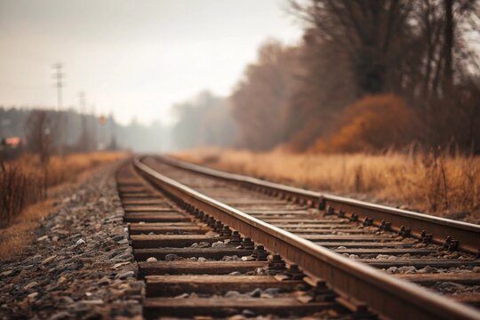 railway in the fog