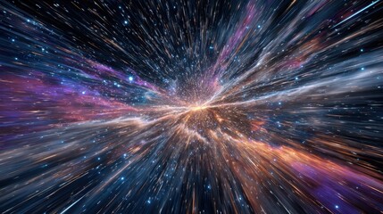 Vibrant Cosmos: An enthralling exploration of the universe, displaying radiant nebulae, stars, and galaxies in a dynamic, abstract composition
