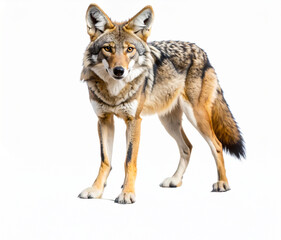 Fototapeta premium Coyote Isolated on White Background 104