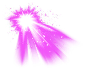 Obraz premium PNG A purple glowing light effect illustration flare star.