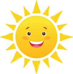 Fototapeta premium happy sun cartoon character