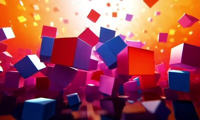 Abstract geometric shapes in vibrant colors - Powered by Adobe