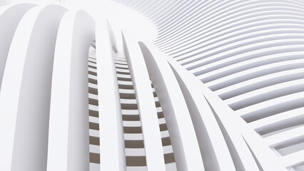 Naklejka premium Abstract Curved Shapes. White Circular Background.