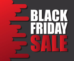 black friday Sale modern Banner design template on red and black background