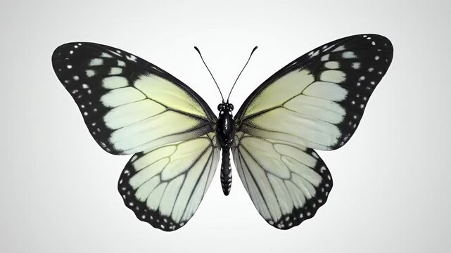 High Angle Shot of a Eastern Tiger Swallowtail Butterfly Isolated on White Background