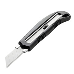 Obraz premium Black Plastic Utility Knife with Metal Blade.
