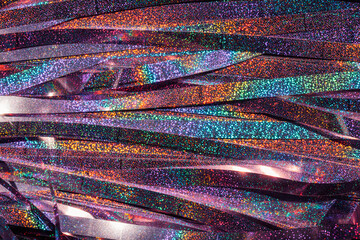 abstract colorful metallic holographic party streamer background