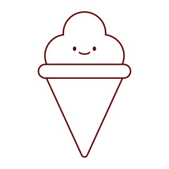 Flat Ice Cream Cone Illustration