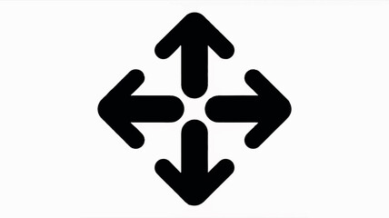 Simple black and white four directional arrows forming a cross icon
