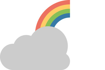 grey cloud & rainbow icon