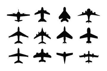 Aviation Silhouette Collection: A collection of diverse aircraft silhouettes. Representing the elegance and innovation of air travel. 