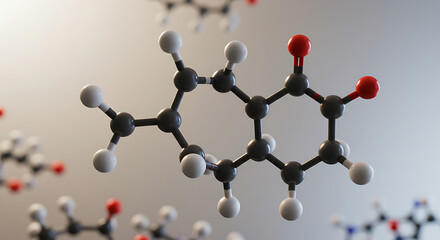 Dopamine Molecule 3D Render - V-Ray Photorealistic Scientific Illustration of Neurotransmitter
