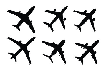 Airplane Silhouettes in Flight: An artful arrangement of airplane silhouettes set against a muted background, conveying movement and the dream of travel