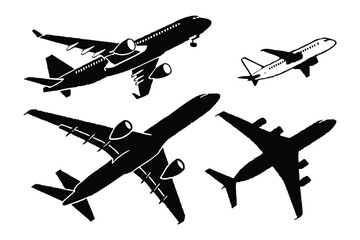 Aviation Silhouette: A collection of sleek aircraft silhouettes soaring against the sky, showcasing the beauty and power of flight.
