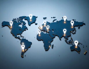 Global network map with locations