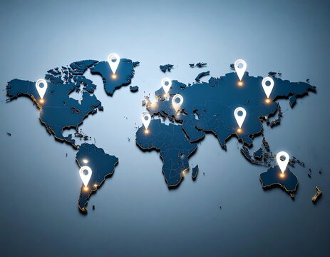 Global network map with locations