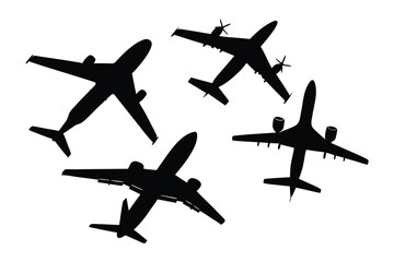 Soaring Silhouettes: A stunning silhouette view of airplanes, a dynamic composition of flight and adventure. It's an image that captures the spirit of journey.