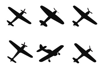 Airborne Silhouette: A formation of silhouettes of small aircraft gracefully navigating the expansive canvas, showcasing their streamlined form against the light.