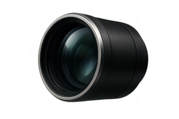 Professional camera lens isolated on transparent background, showcasing its sophisticated design and advanced optical technology for capturing stunning images