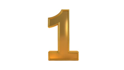 Shiny golden number one symbol signifying success and victory, perfect for awards and achievements