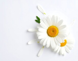 Fototapeta premium Daisies on white background