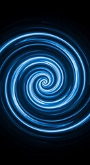 Obraz premium Abstract swirling blue pattern on a dark background.