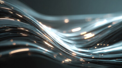 Smooth metallic wave structure flowing fluidly in a clean digital space.