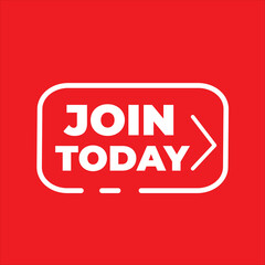 JOIN TODAY – Bold White Text Call to Action on Solid Red Background