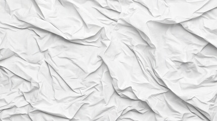 Obraz premium White crumpled fabric, abstract top view. Wrinkled textile background texture, soft mattress sheet for bed. Empty messy material.