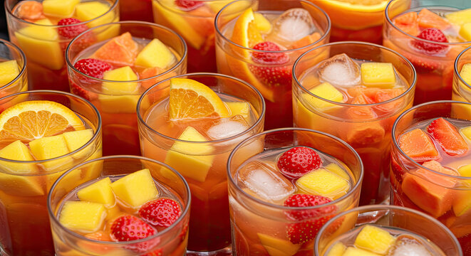 Refreshing Fruit Punch with Ice.