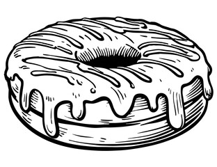 Doughnut with glaze coloring page