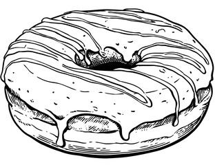 Doughnut with glaze coloring page