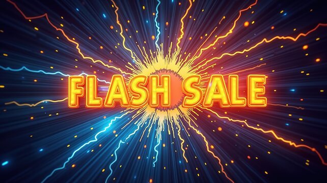 Dynamic Flash Sale Announcement:  Neon Burst Background for Marketing Design
