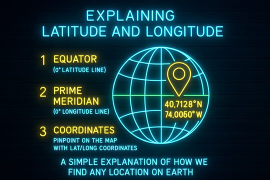 Explaining Latitude and Longitude Basics Infographic for Geography and Navigation