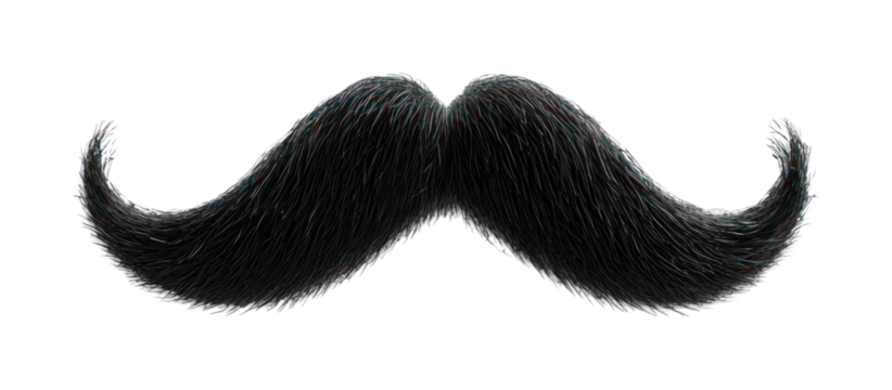 PNG Create an image of a single mustache style displayed background isolated classic.