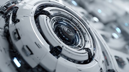 Intricate Metallic Spiral: A Study in Technology and Abstract Design