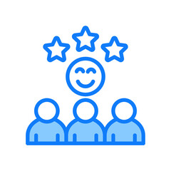 Customer Satisfaction blue icon 